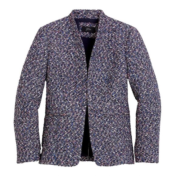 NWT J.Crew Going Out Blazer in Pink Confetti Tweed Open Jacket 4 - Picture 1 of 7